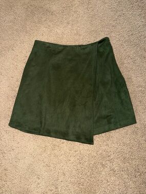Green Suede Mini Skirt